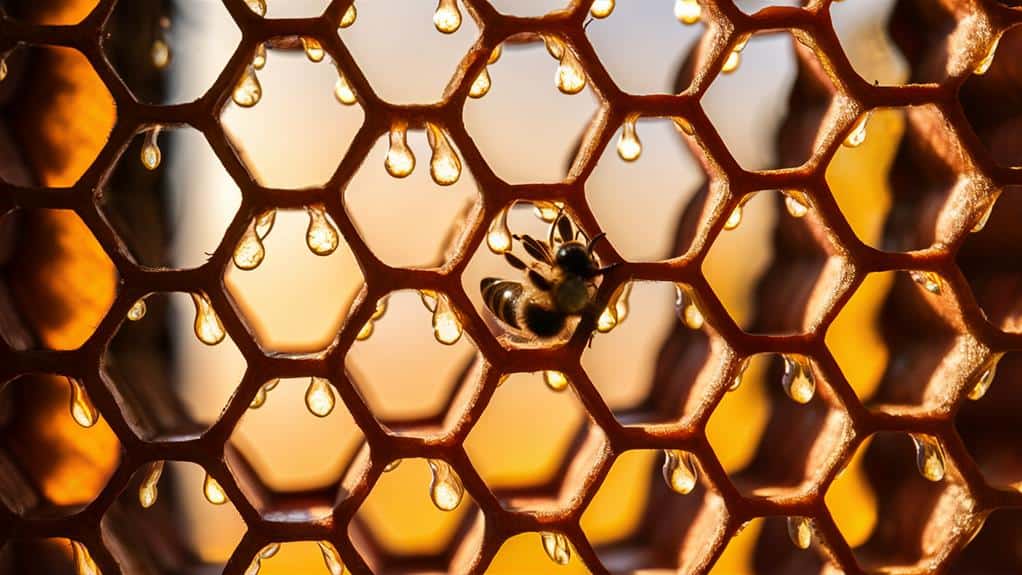 hexagonal shaped bee hive cells